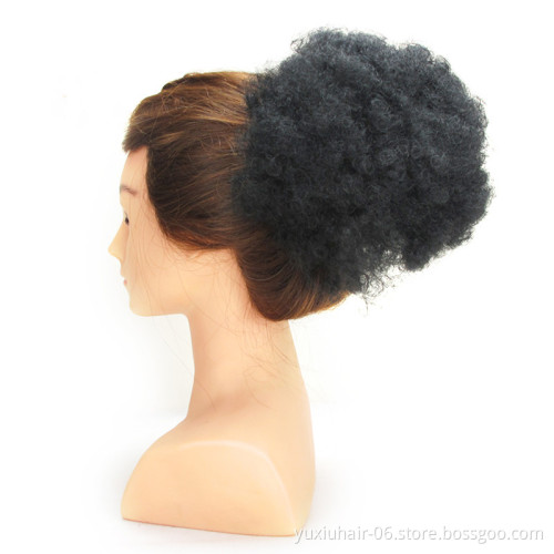 Synthetic hair Curly Chignon Bun Hairpiece Clip-In Natural Color Low Temperature Fiber